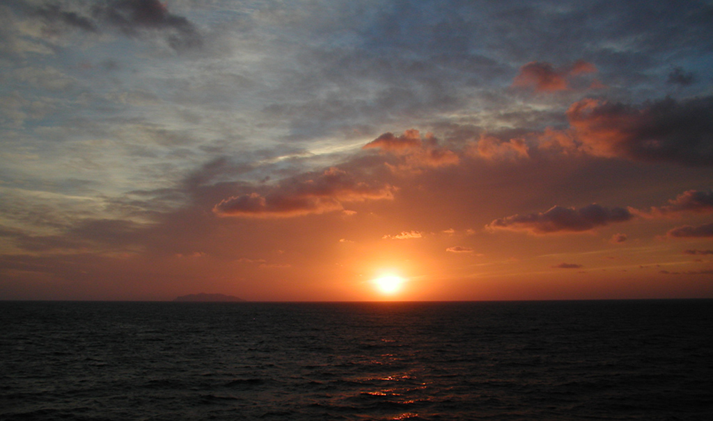 Dal traghetto,il tramonto
