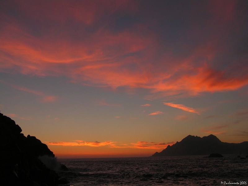La magnifica baia di Porto, il sole  sceso