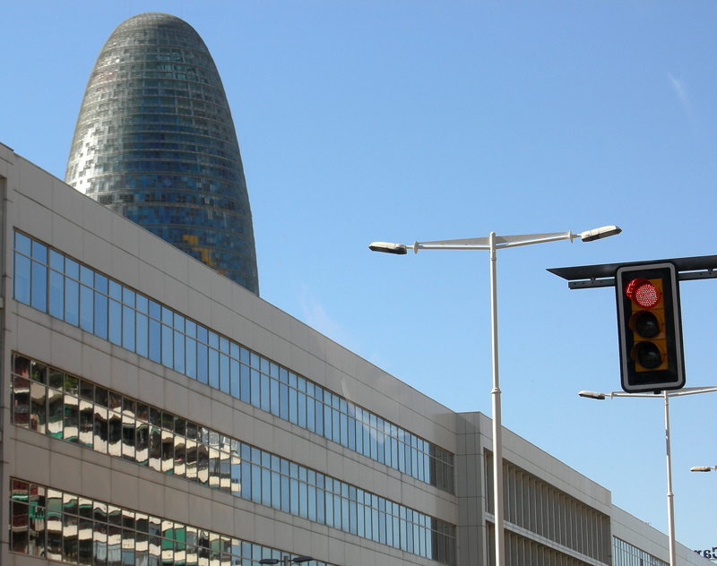 Torre Agbar on the road