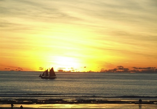 sunset on board