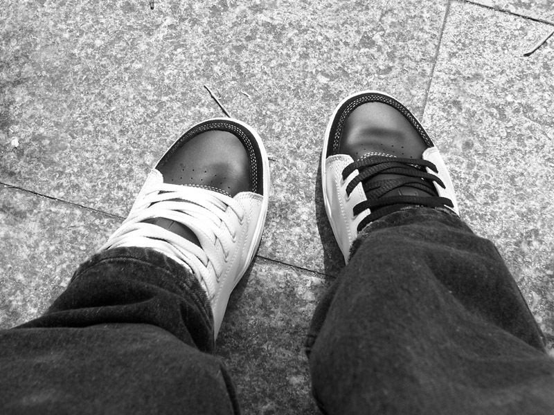 B&W walk together
