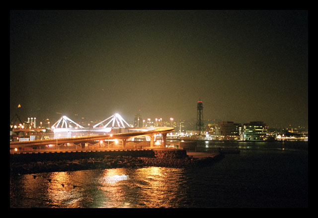 Porto di Barcellona notturno