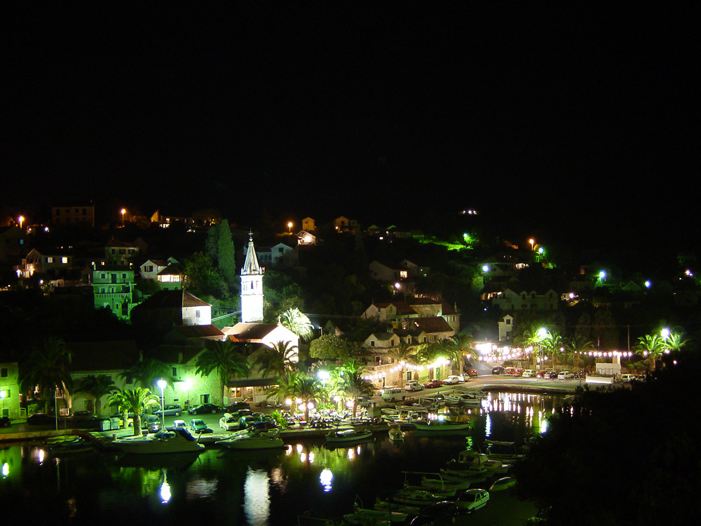 Il porticciolo di Splitska - Notturno
