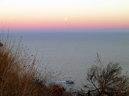 scafo al tramonto