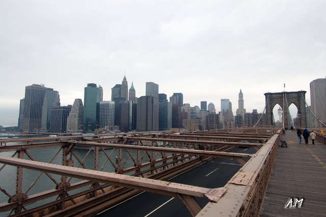 Manhattan skyline from Brooklyn Bridge