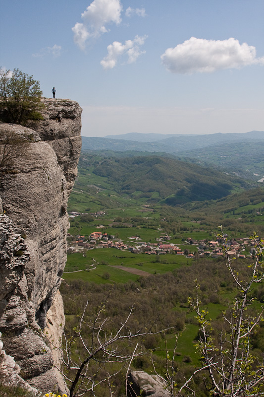 una modella sulla pietra di bismantova