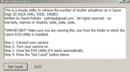 conteggio scatti 450d