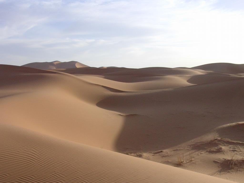 tramonto sulle dune del deserto