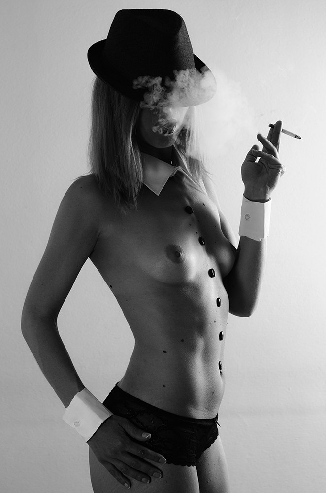 woman in smoking