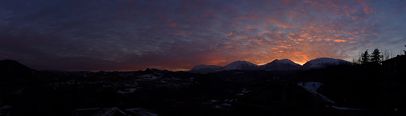 Panorama al tramonto