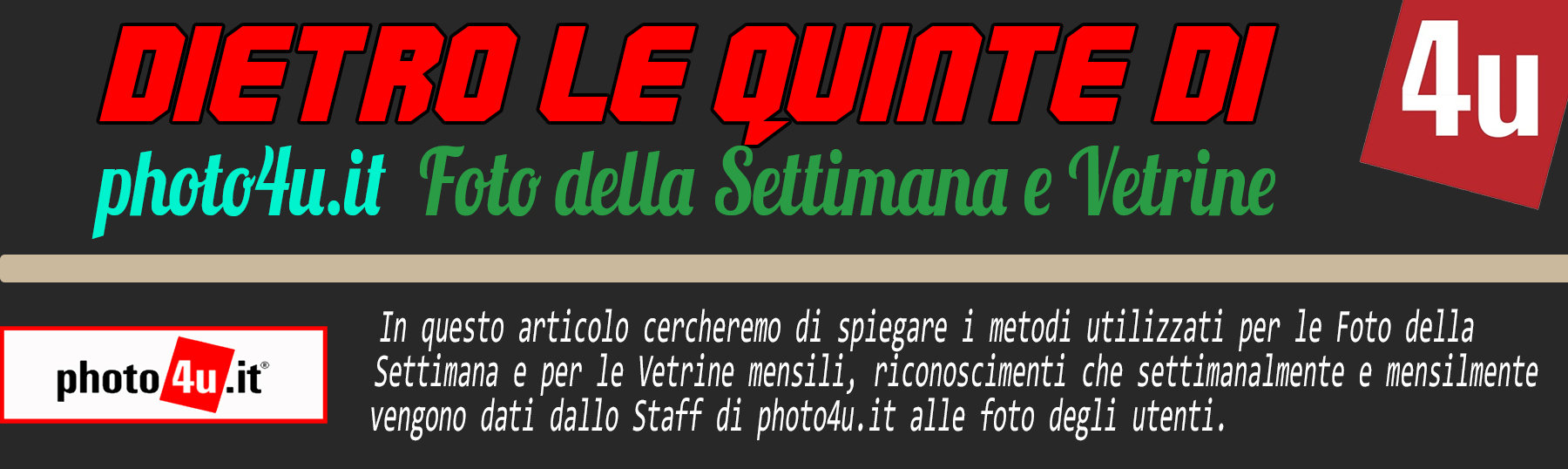 Dietro le quinte di photo4u.it