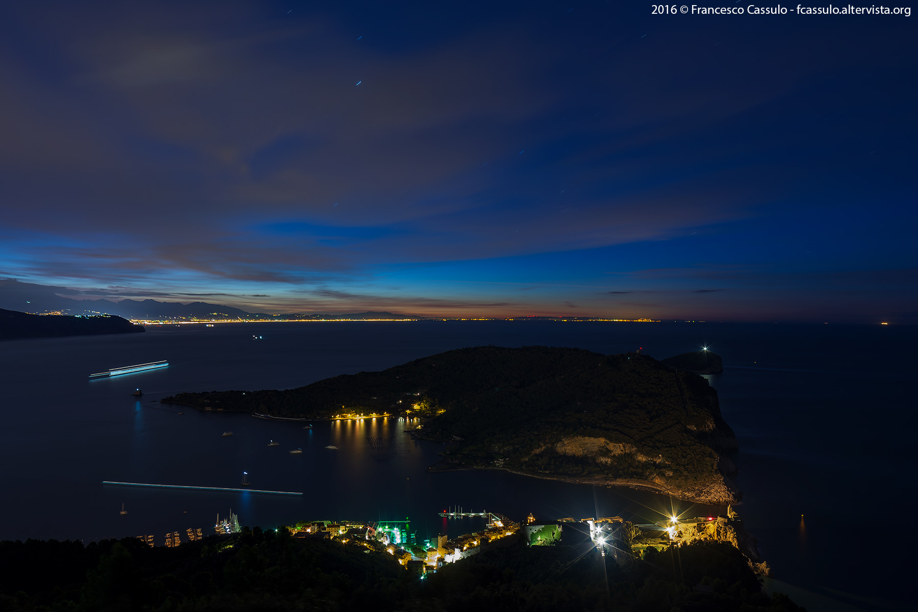 Isola Palmaria, vista notturna