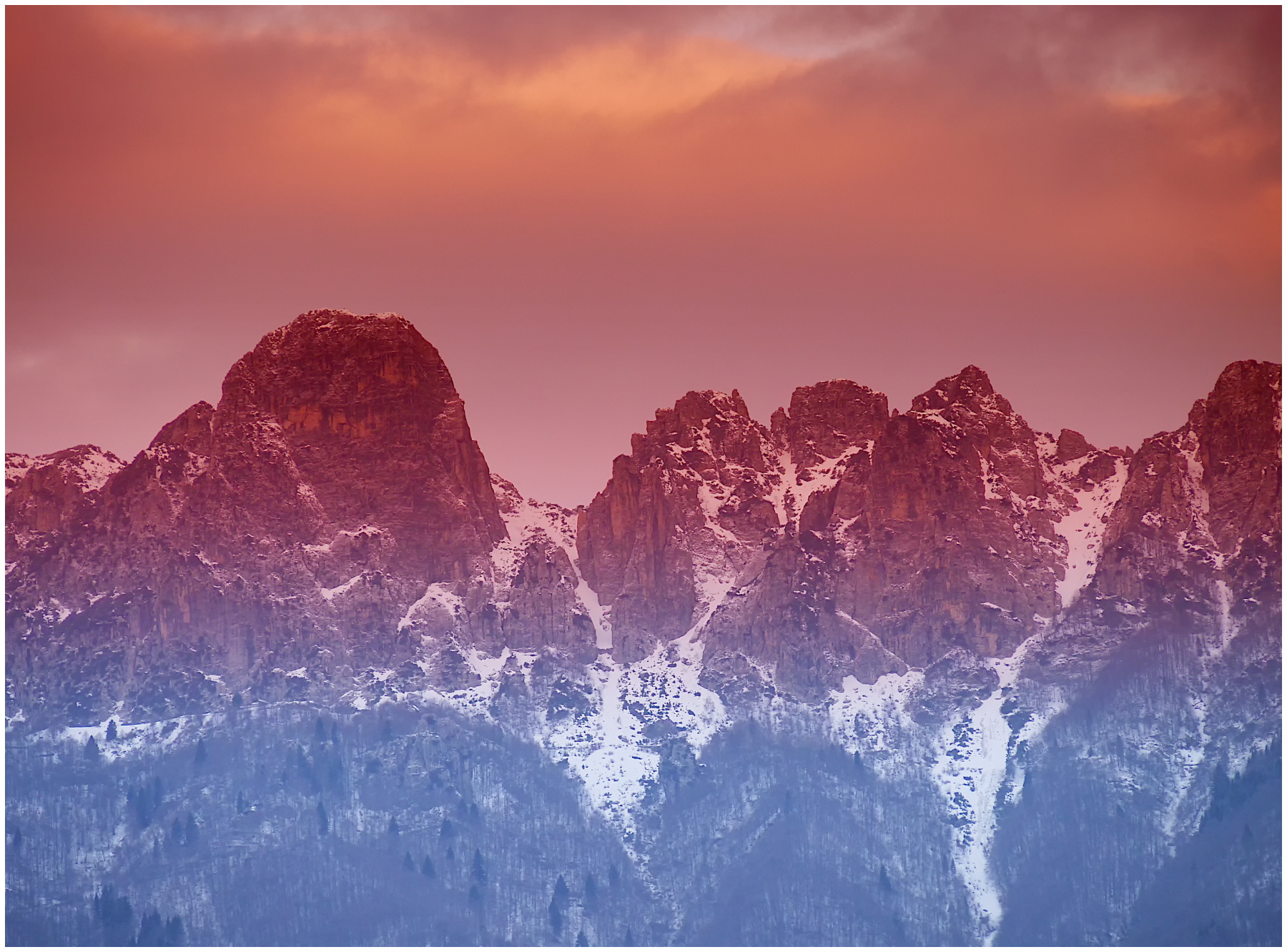 alba invernale sul Sengio Alto
