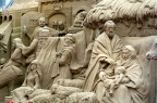 Particolare del presepe di sabbia di jesolo Particolare del presepe di sabbia di jesolo