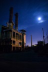 Moon-shining over the factory Moon-shining over the factory