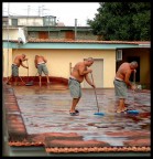 Il mio vicino ieri si  fatto in quattro per pulire il tetto...