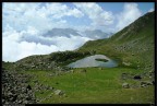 lago del Laus 2270m nel Parco Orsiera Rocciavr ha la particolarit di cambiare nettamente la colorazione, qui sulla via del ritorno riflette il cielo