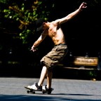 New York, Central Park, esercizi di Skateboarders: spettacolo!