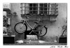 La foto  mia, il merito per aver trovato questa bicicletta appesa  di una mia amica