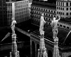 Dai pinnacoli del Duomo di Milano, muti osservatori ci controllano dall'alto..!
