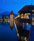 Ponte di legno sopra il lago di lucerna