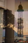 Barcellona (Spagna) riflessi sulle vetrate del Mare Magno della torre del Mirador de Colom