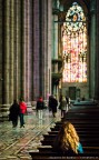 Foto scattata nel duomo di Milano, purtroppo degli omini simpatici non mi han fatto piazzare il cavalletto e mi han reso impossibile quasi tutti gli scatti.

Vidi questa composizione e purtroppo la ragazza a destra  anche un po' fuori fuoco.

Dati di scatto:
d3100 - 28-75 tamron a 62mm, f3.5, 1/80 3200 iso T_T

P.s. so che il watermark li sta male, ma la mia donna {grafica} mi sta rifacendo il logo ;)