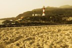 Le saline di Fuencaliente (La Palma) e sullo sfondo il faro nuovo e quello vecchio