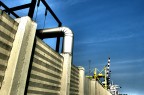 Wall of an industrial port Wall of an industrial port