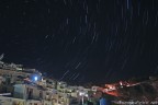 Secondo esperimento "star trails", uno squarcio di Caltabellotta visto dal mio terrazzo con la Cattedrale sulla destra!