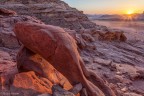 Tramonto nel deserto del Wadi Rum (Giordania).