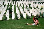 Uno scatto su pellicola invertibile che risale all'inizio degli anni 80 realizzato con la mia prima reflex,una Pentax K1000,in un cimitero di guerra di Cassino.Dalle date lette sulle lapidi erano quasi tutti coetanei dei due ragazzi.