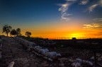 Tramonto sul sito archeologico dell'Antica Norba