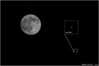congiunzione Luna-Saturno del 01/06/2015. Scatto con Canon 60D+Sigma 400 mm APO Macro HSM f/5.6, ISO400, f/5.6, t=1/2000 per la luna, media di due scatti a t=1/250 e t=1/100 per Saturno ... leggero crop ...
