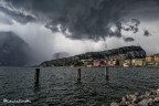 Violenta tempesta di grandine su Riva del Garda vista da Torbole sul Garda . Pochi istanti e la tempesta ha raggiunto anche me .. 
Nikon 810