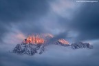 Tramonto tra le nuvole sulla pi bella parete delle Dolomiti
