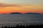 Beach sunset with islands