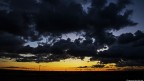 Large clouds at sunset