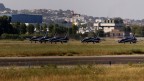 Frecce Tricolori in decollo e atterraggio presso l'Aeroporto d'Abruzzo