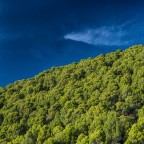 Green hill on blue Green hill on blue