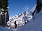 Fuoripista in ambiente meraviglioso nei pressi di Cortina d'Ampezzo.