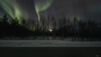 Aurora at the moonset Aurora at the moonset