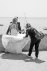 matrimonio a Boccadasse e fotografa alle prese con qualche problema col vestito della sposa...