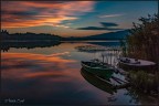 sunset and boats in pusiano