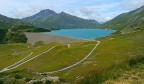 Il lago e relativa diga del Moncenisio a 2083 m.