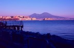 Walking down the seafront of Naples at evening time.