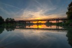 tramonto sul fiume Oglio