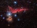 La horse head nebula, un nebulosa di polveri oscure che ricorda la testa di un cavllo (da cui il nome), nella costellazione di Orione.
Un soggetto "difficile" in quanto per tanti motivi, non sono mai riuscito a riprendere in condizioni ideali.