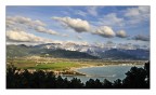 Panorama da Monte Marcello. Foce del Magra a seguire: Marinella , e la costa Apuana. Sullo sfondo Massa e le Alpi Apuane.