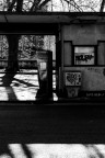 at the bus stop at the bus stop